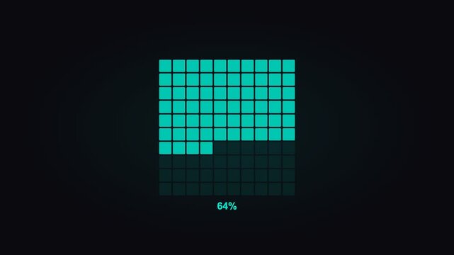 Teal Waffle Grid Chart Grid Percentage Animation