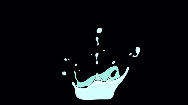 light blue water splash cartoon Vfx animation