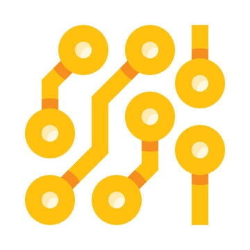 Microchip chip neurons vector illustration