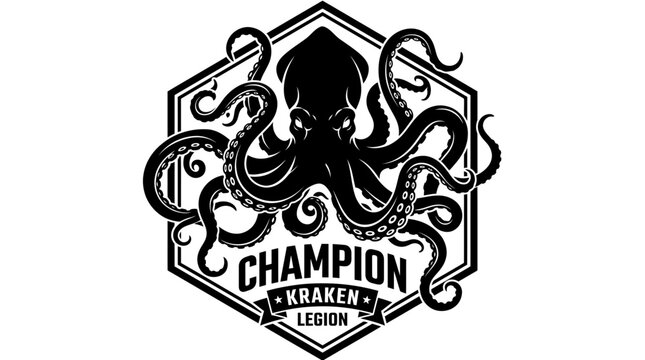 Black octopus logo with tentacles.