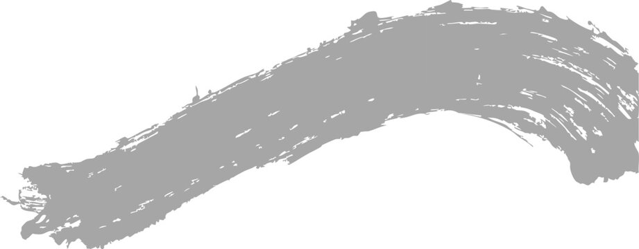 gray curved brushstroke with visible bristle marks and uneven opacity creating dynamic artistic paint texture background