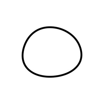 Hand Drawn Minimalist Irregular Circle Outline Sketch Vector Illustration