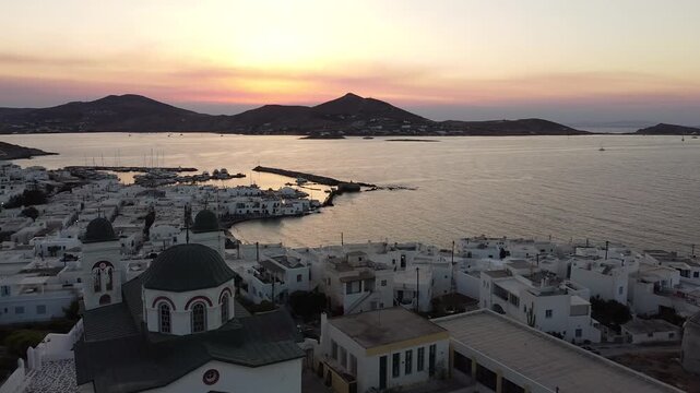 Push In Shot on Naoussa Bay in Paros Greece
