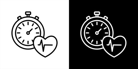 Fototapeta premium Stopwatch Icon Set Black And White