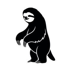 Obraz premium Black Sloth Standing on Two Legs.