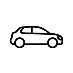 Fototapeta premium Modern Hatchback Car Icon - Simple Outline Vector Illustration