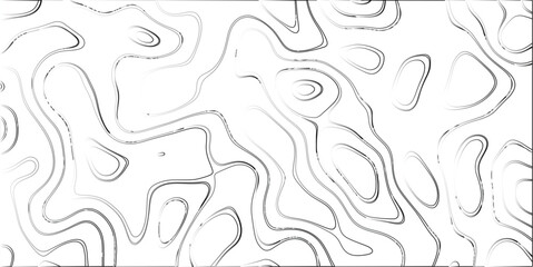 Abstract topographic contour map pattern with textured black and white lines on a white background topography © Brainless