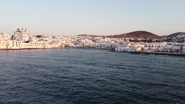Push In Shot on Naoussa Bay in Paros greece