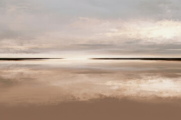 Obraz premium Serene Coastal Horizon in Muted Tones 
