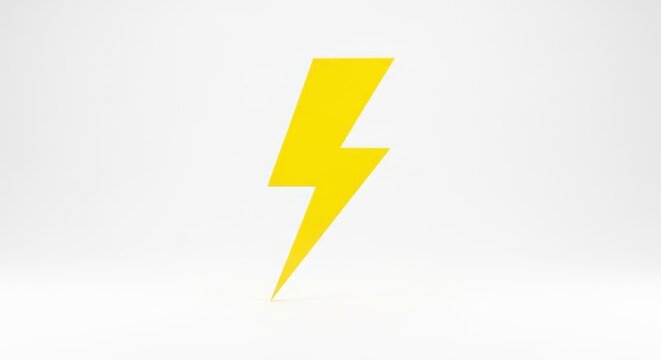Yellow lightning bolt icon on white background