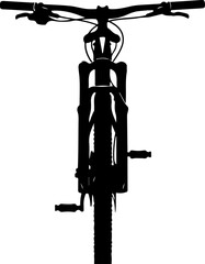 Fototapeta premium Bicycle silhouette, black bike, rear view, cycling icon, vector illustration