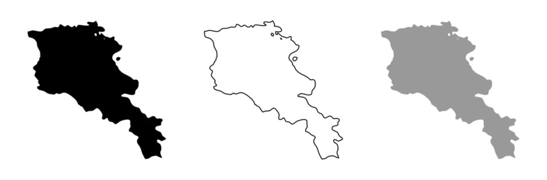 Vector illustration of a map of Armenia.