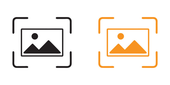 Capture image icon, screenshot, photo, take photo and screenshot symbols vector icon