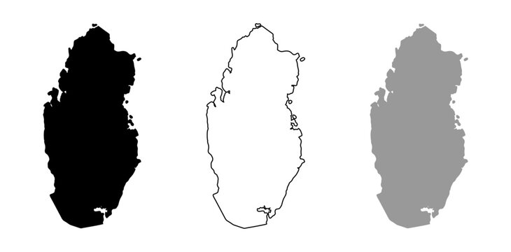 Vector illustration of a map of Qatar.