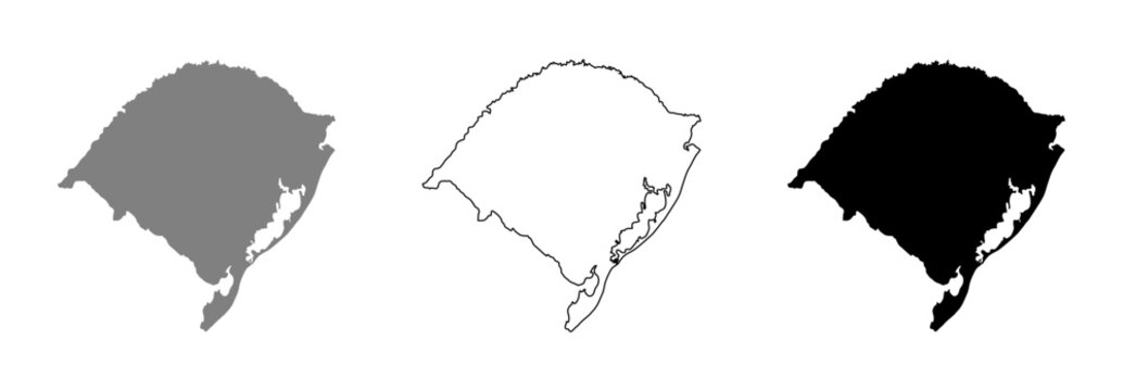 Vector illustration of the map of the state of Rio Grande do Su.
