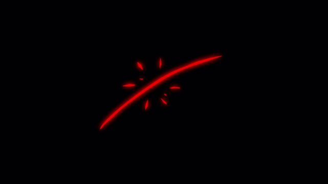 bright red sword slash featuring glowing neon lines.