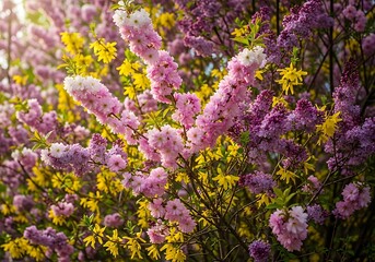 Obraz premium Vibrant spring wildflower meadow in full bloom.