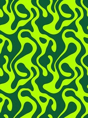 Obraz premium Bold Green Biomorphic Seamless Abstract Pattern