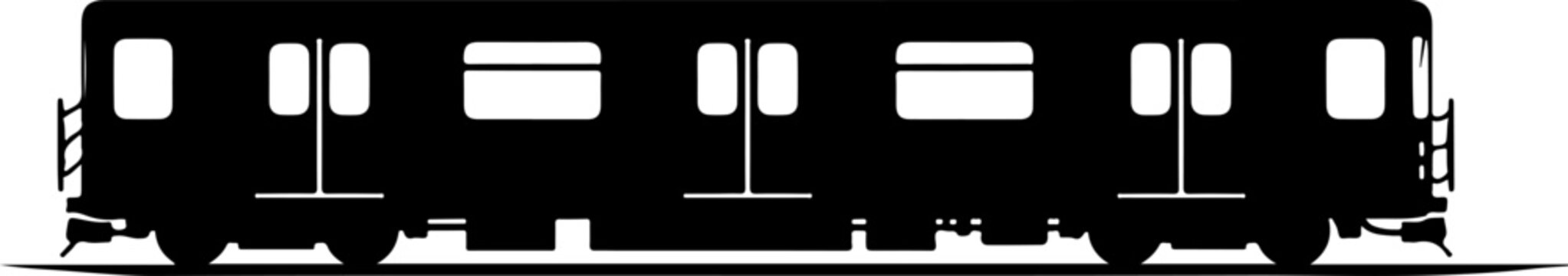 Train Car, Railway Wagon, Transportation Vector, Black Silhouette