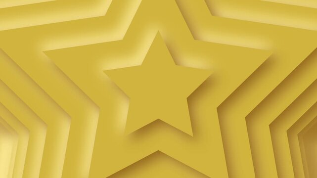 Shining golden star layers abstract motion background, dimensional cut geometry creating radiant award symbol, luxury celebration video backdrop for rating review success and premium branding