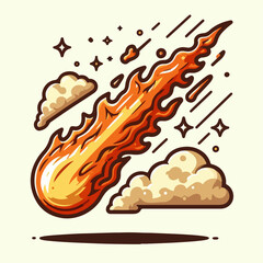 Vector cartoon of a falling meteor or comet © wahyu