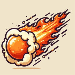 Vector cartoon of a falling meteor or comet © wahyu