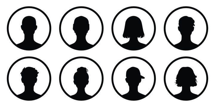 user icon set person profile contact people group team outline stroke social member partnership teamwork business human sign symbol web buttons. Blank profile icon set. default icon. 