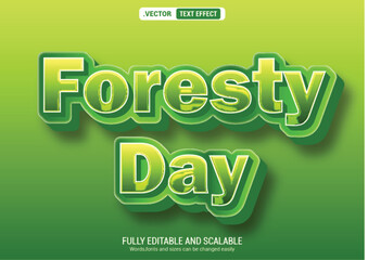 Naklejka premium Foresty Day Typography Text Effect with Neon Glow Background