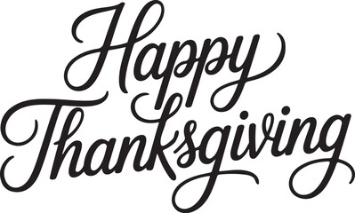 Happy Thanksgiving Calligraphy on White Background © BIPLABKUMAR