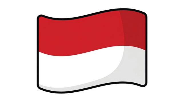 Indonesian flag icon symbol graphic.