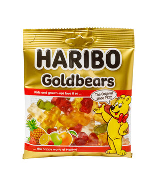 Haribo goldbears gummy candy bag transparent background