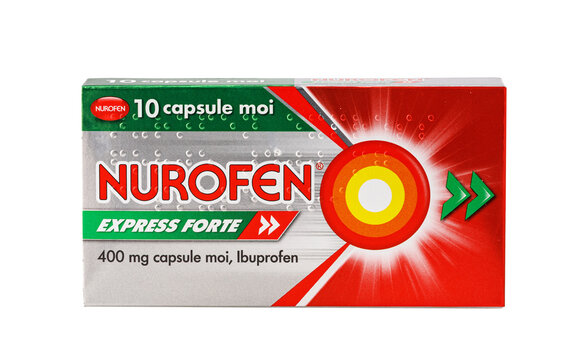 Nurofen express forte ibuprofen pain relief soft capsules box
