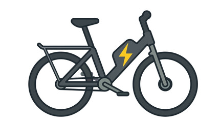 Fototapeta premium Electric bicycle with yellow battery icon on frame