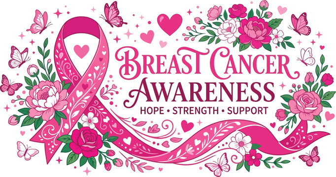 Breast cancer awareness pink ribbon october halloween support hope strength