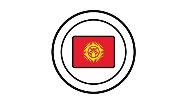 Kyrgyzstan flag emblem symbol logo.