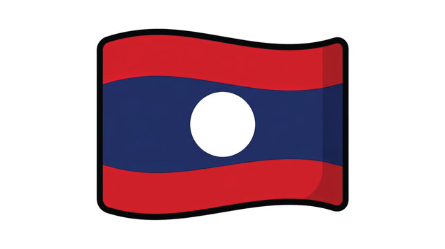 Laos Flag National Symbol Emblem.