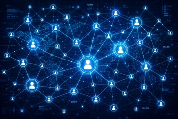 Obraz premium Global Social Network and Digital Business Communication Technology Background