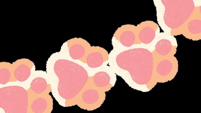 Hand drawn Paw Print Transition Animation