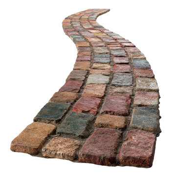 Object - Brick Path isolate on transparent,&nbsp;illustration PNG.