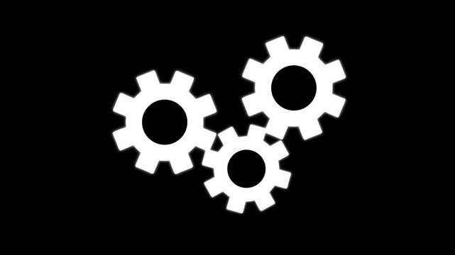 cogwheel gear spinning around animation video. cog wheel icon turning animated background teamwork concept