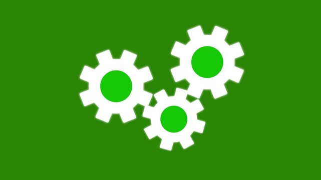cogwheel gear spinning around animation video. cog wheel icon turning animated background teamwork concept