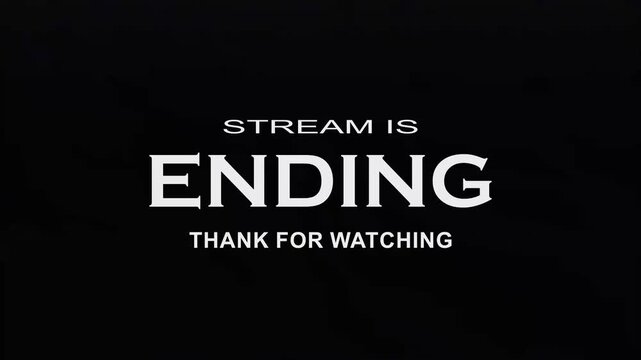 animation Stream is ending text. 4k video