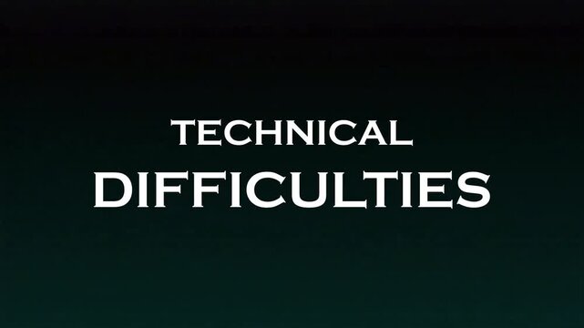 Glitch analog static television with technical difficulties text