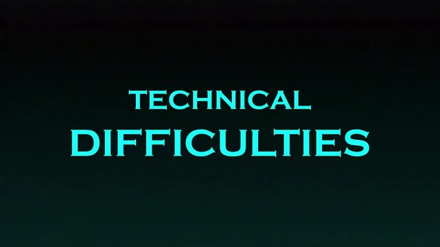 Glitch analog static television with technical difficulties text
