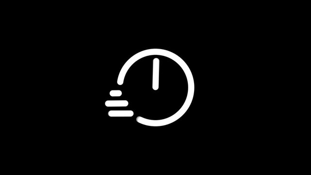 A simple outline icon combining a clock face with a curved back arrow representing history undo redo or time-based activity log in an application
