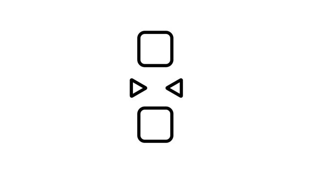 A clean icon showing directional arrows surrounding a central square resembling a game controller D-pad for navigation directional or movement controls