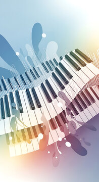 Abstract piano keys with soft colorful background and watercolor effects background full hd download 2025 2026