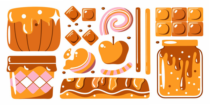 Caramel Assortment A Vector Illustration Of Sweets And Confections