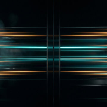 Abstract 3D Render of Multi Layered Holographic Glass Cubes Cluster