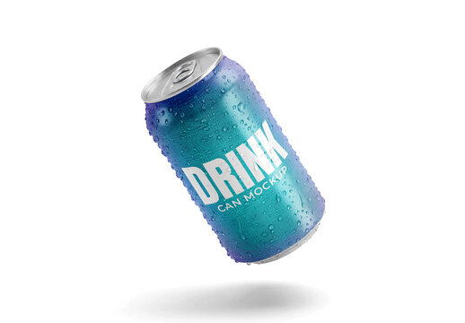 Can With Drops Mockup